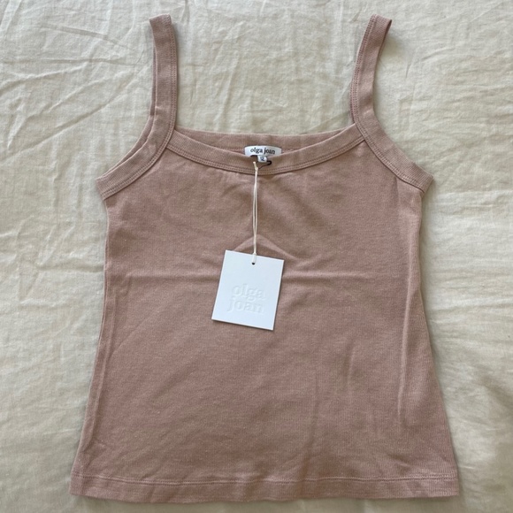 Olga Joan hemp ribbed tank and shorts in color Sepia - Picture 3 of 6